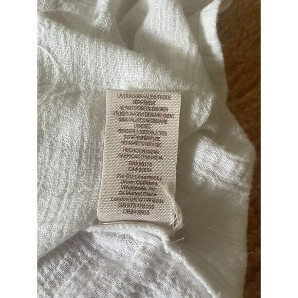 Free People white embroidered peasant blouse tunic top womens size S boho cotton - Picture 7 of 9